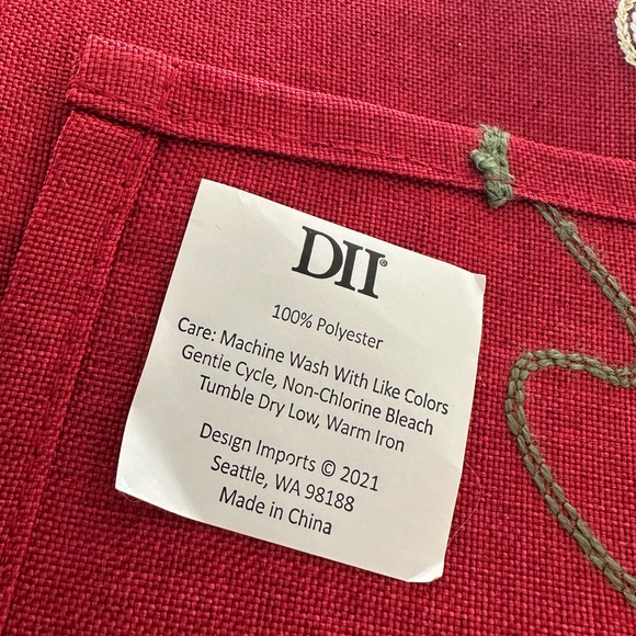 Embroidered Red Table Runner - Picture 3 of 3